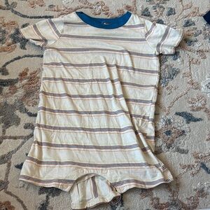 Okie Dokie Striped Short Sleeve Onesie - Blue and Cream